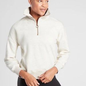 NWOT Athleta Cozy Karma 1/4 Zip Pullover Sweatshirt (XXS, GRAY COLOR)
